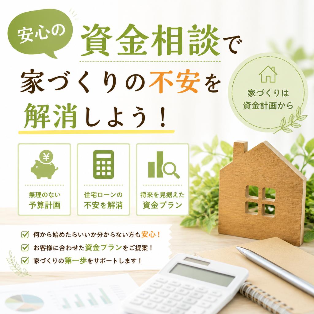 安心の資金相談で家づくりの不安を解消しよう！