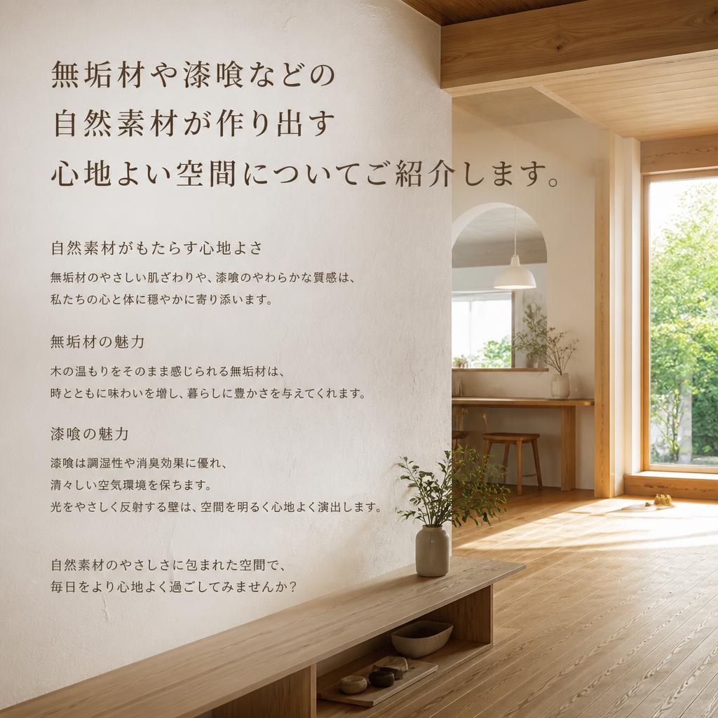 自然素材の温もり